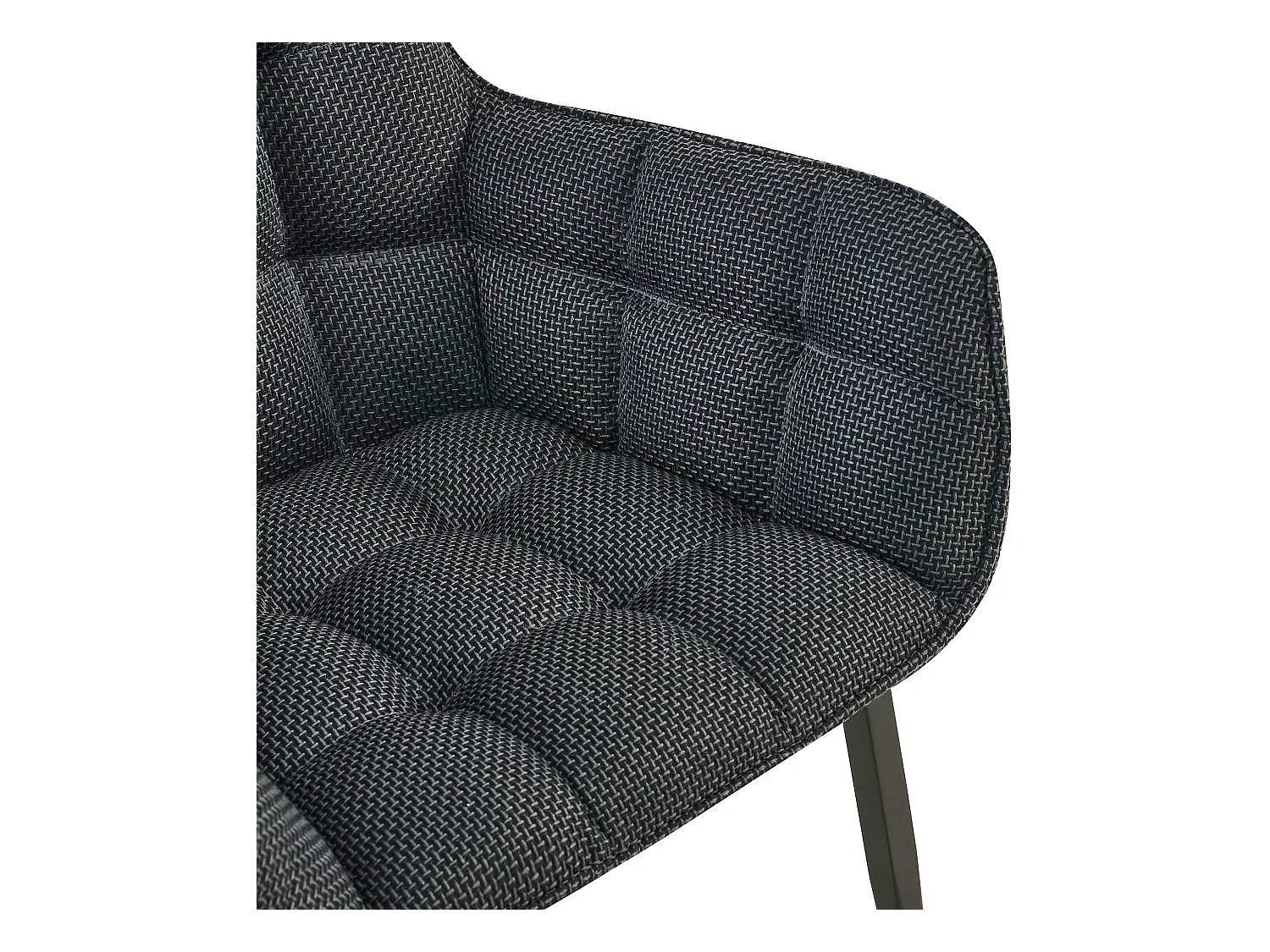 chaises avec accoudoirs - Tissu & Noir - Gris titane - Tirana