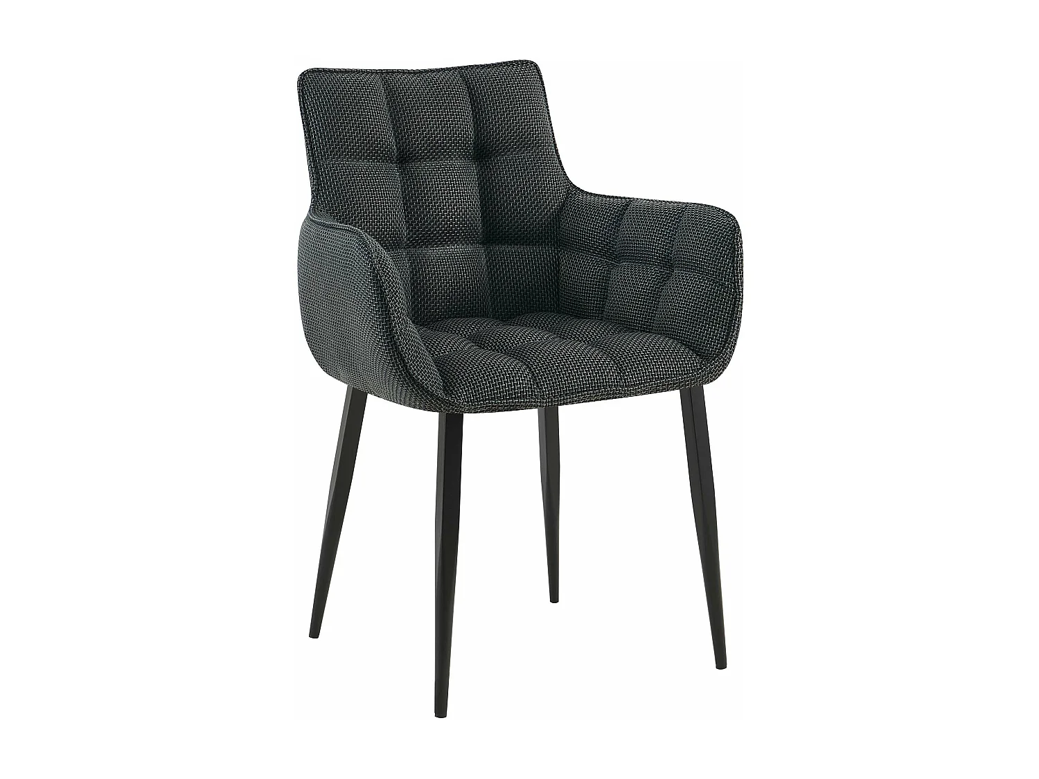 chaises avec accoudoirs - Tissu & Noir - Gris titane - Tirana