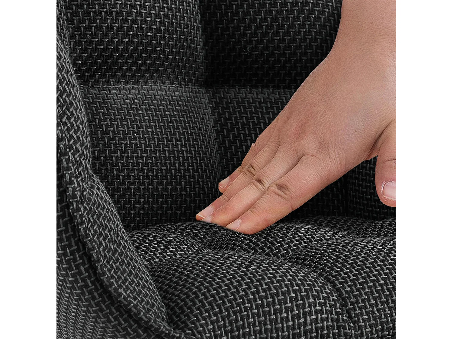 chaises avec accoudoirs - Tissu & Noir - Gris titane - Tirana