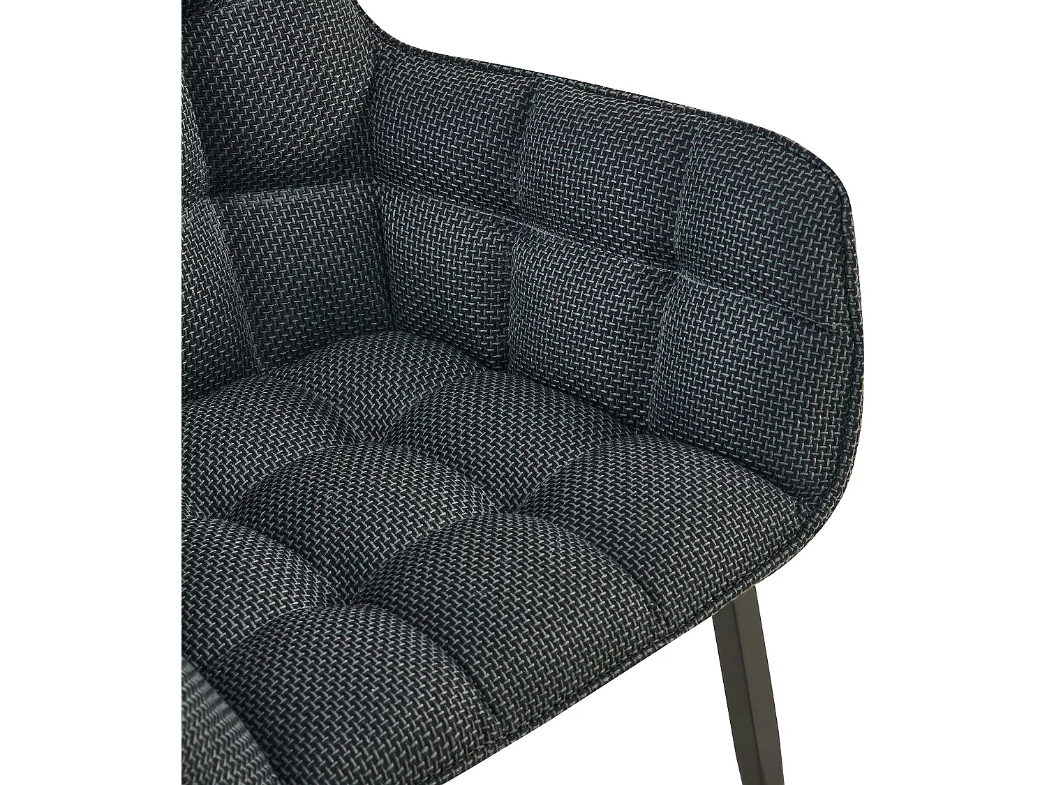 chaises avec accoudoirs - Tissu & Noir - Gris titane - Tirana
