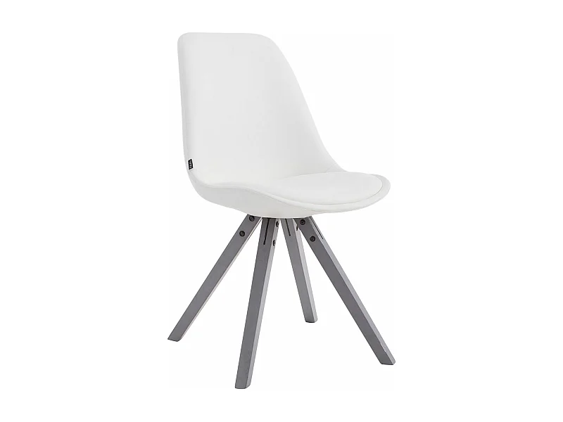 chaise salle à manger - Similicuir & Gris - Blanc - Laval