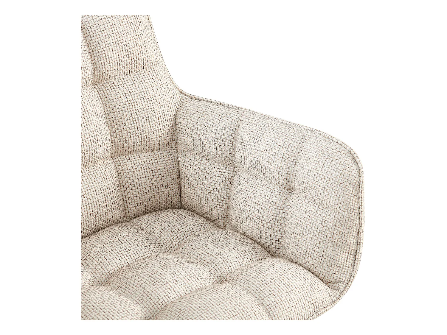 chaises avec accoudoirs - Tissu & Noir - Ivoire - Tirana