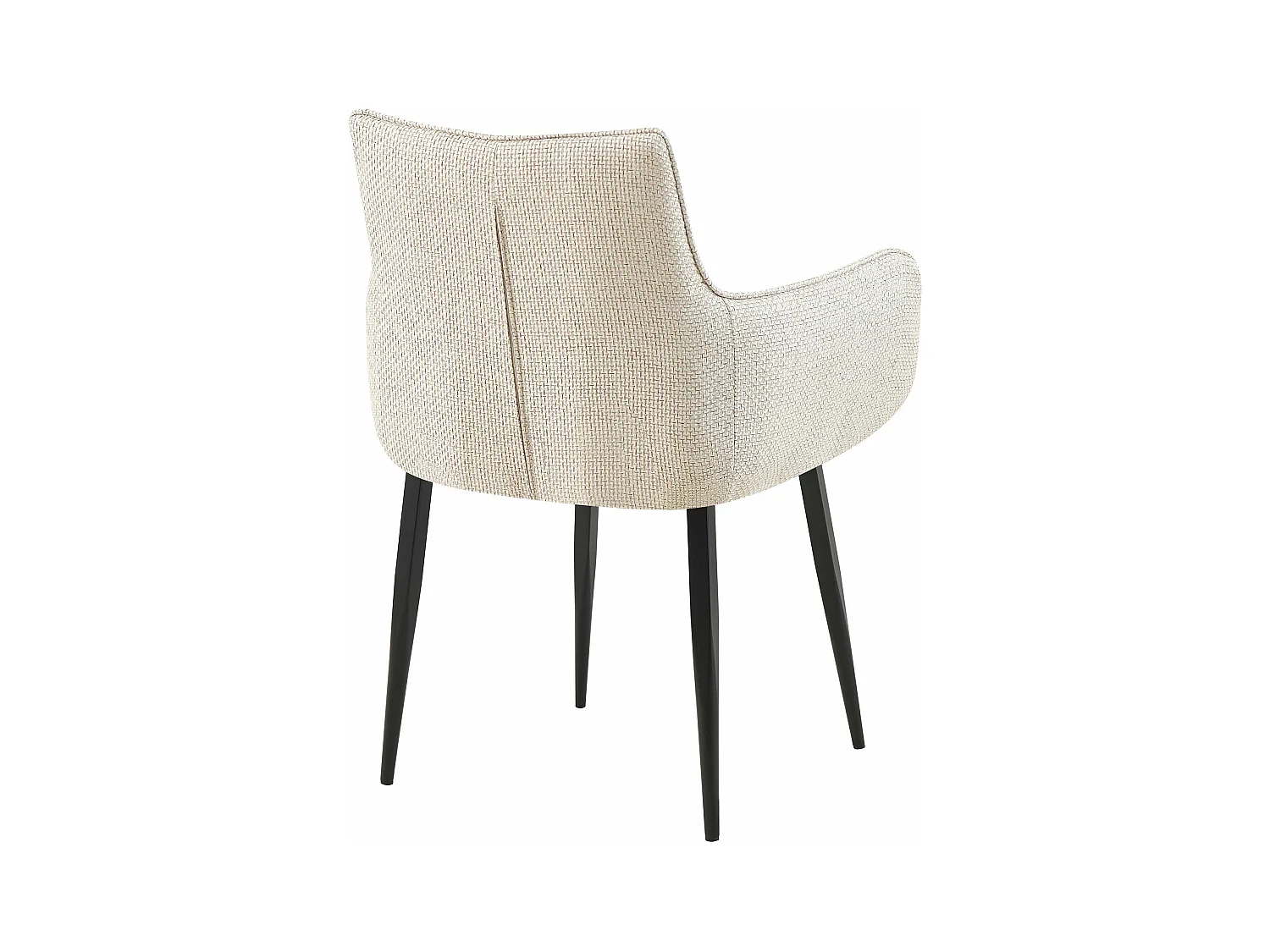 chaises avec accoudoirs - Tissu & Noir - Ivoire - Tirana