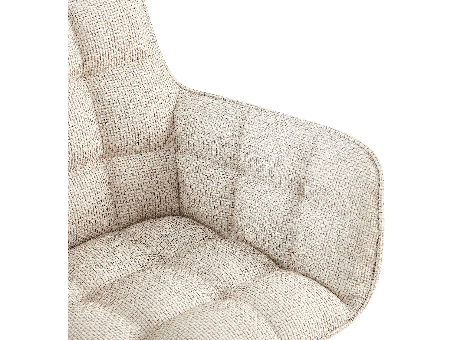 chaises avec accoudoirs - Tissu & Noir - Ivoire - Tirana