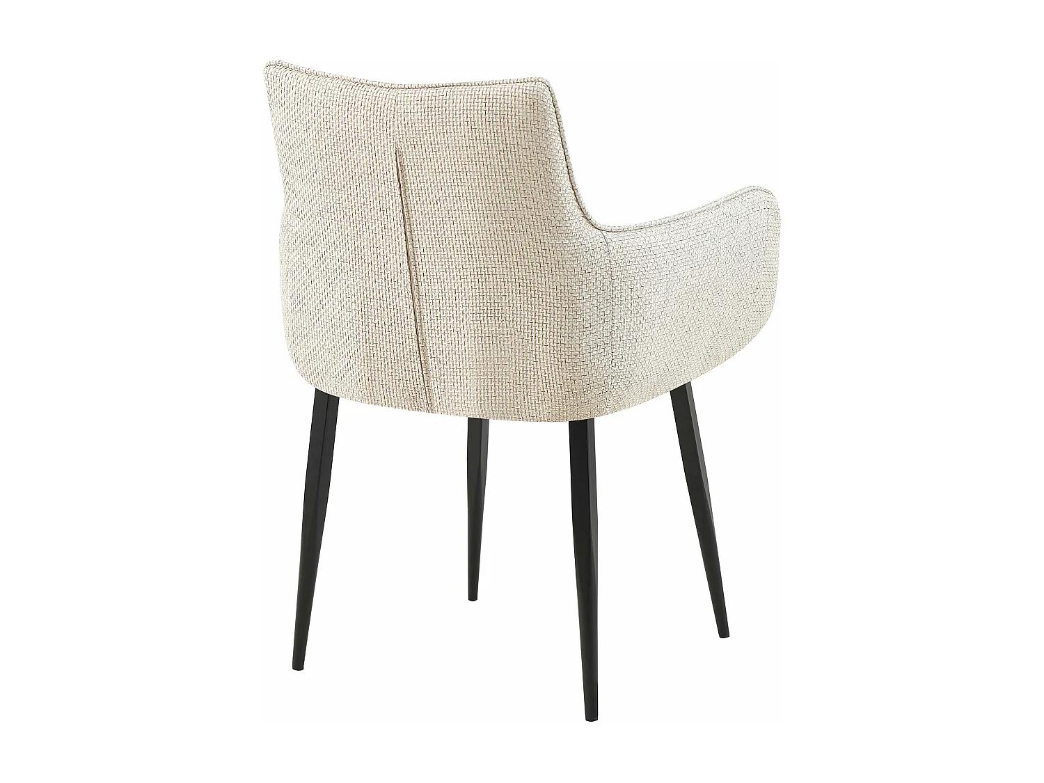 chaises avec accoudoirs - Tissu & Noir - Ivoire - Tirana