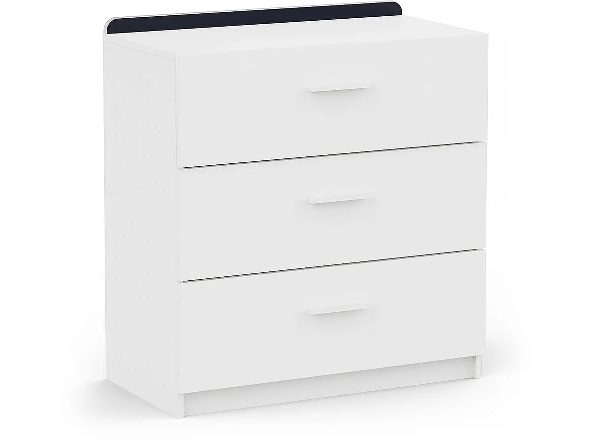 Commode 3 tiroirs blanc L77 cm ARLO