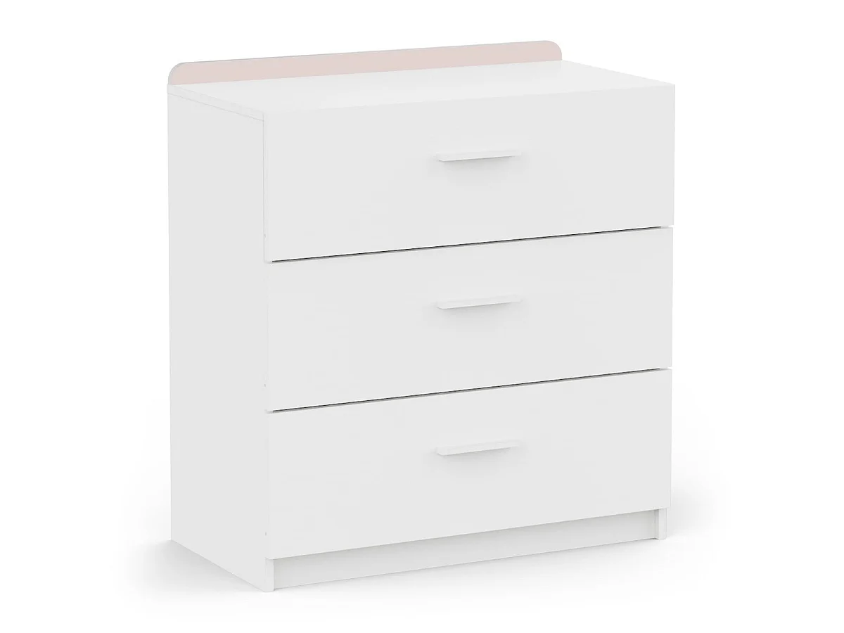 Commode 3 tiroirs blanc L77 cm ARLO