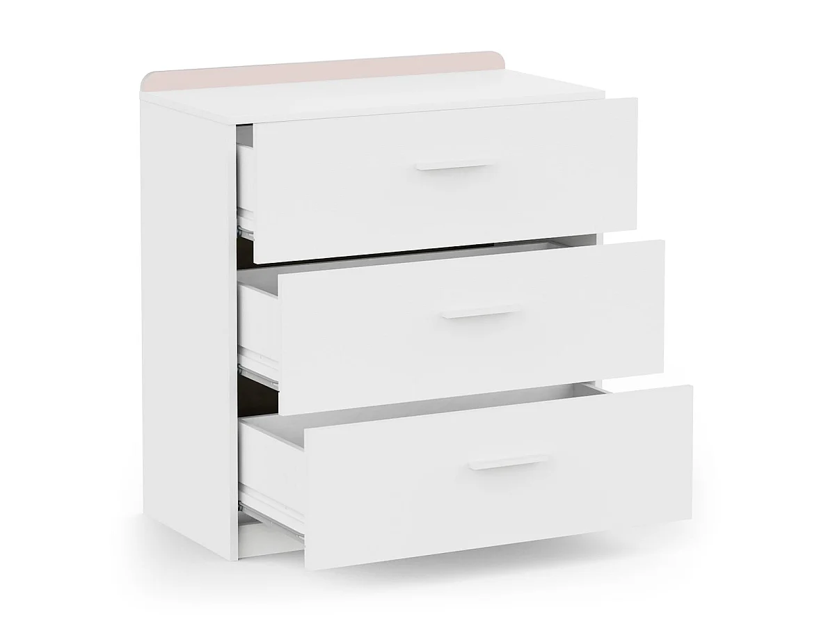 Commode 3 tiroirs blanc L77 cm ARLO