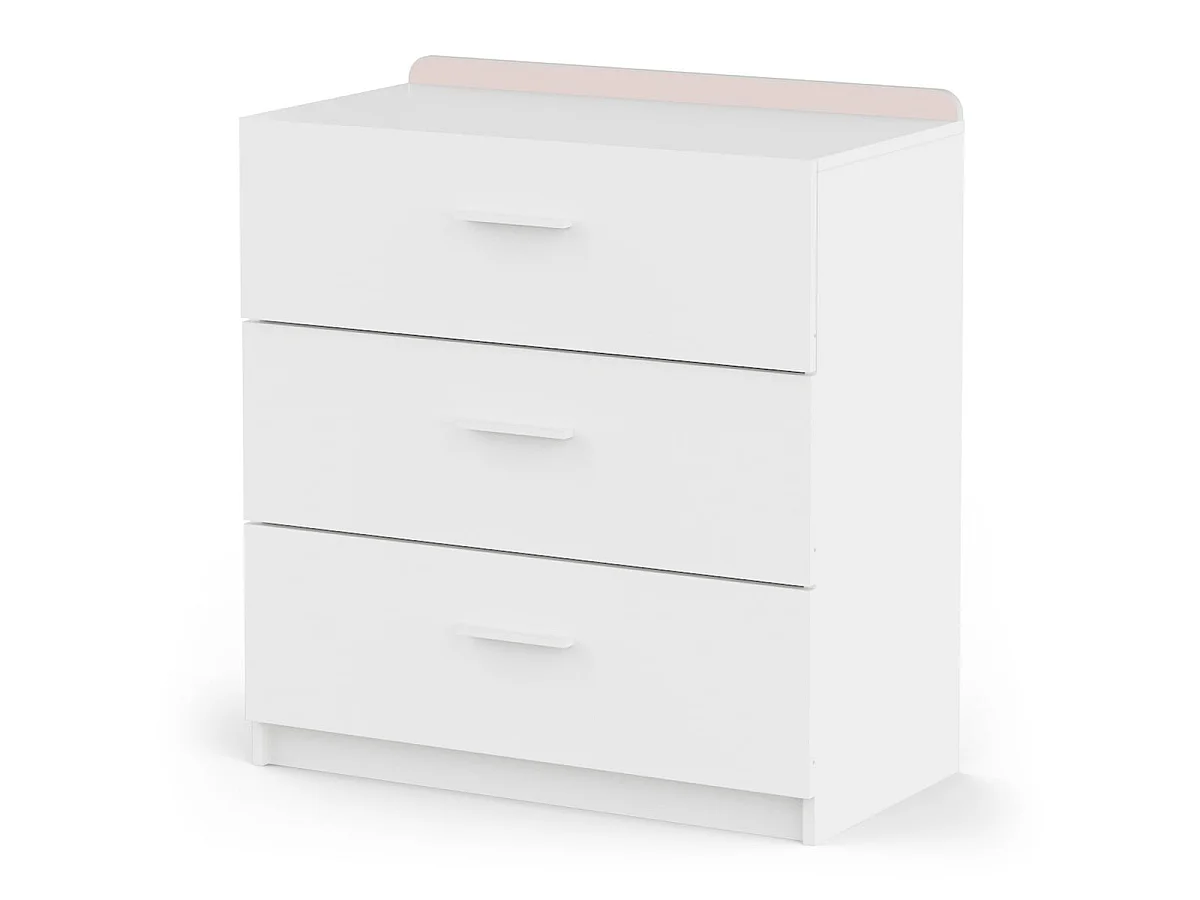 Commode 3 tiroirs blanc L77 cm ARLO