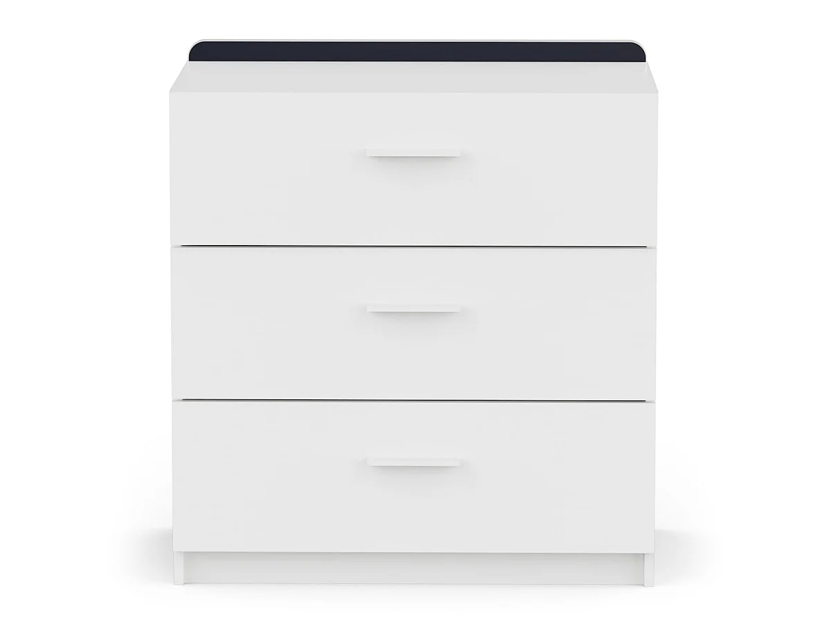 Commode 3 tiroirs blanc L77 cm ARLO