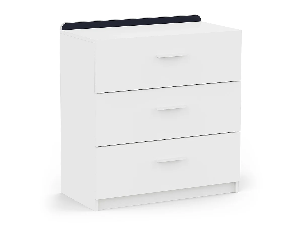 Commode 3 tiroirs blanc L77 cm ARLO