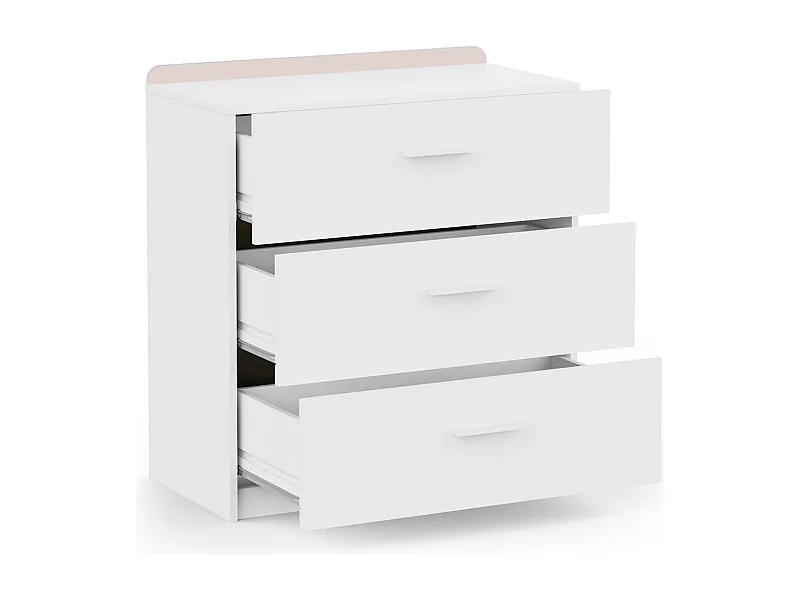 Commode 3 tiroirs blanc L77 cm ARLO