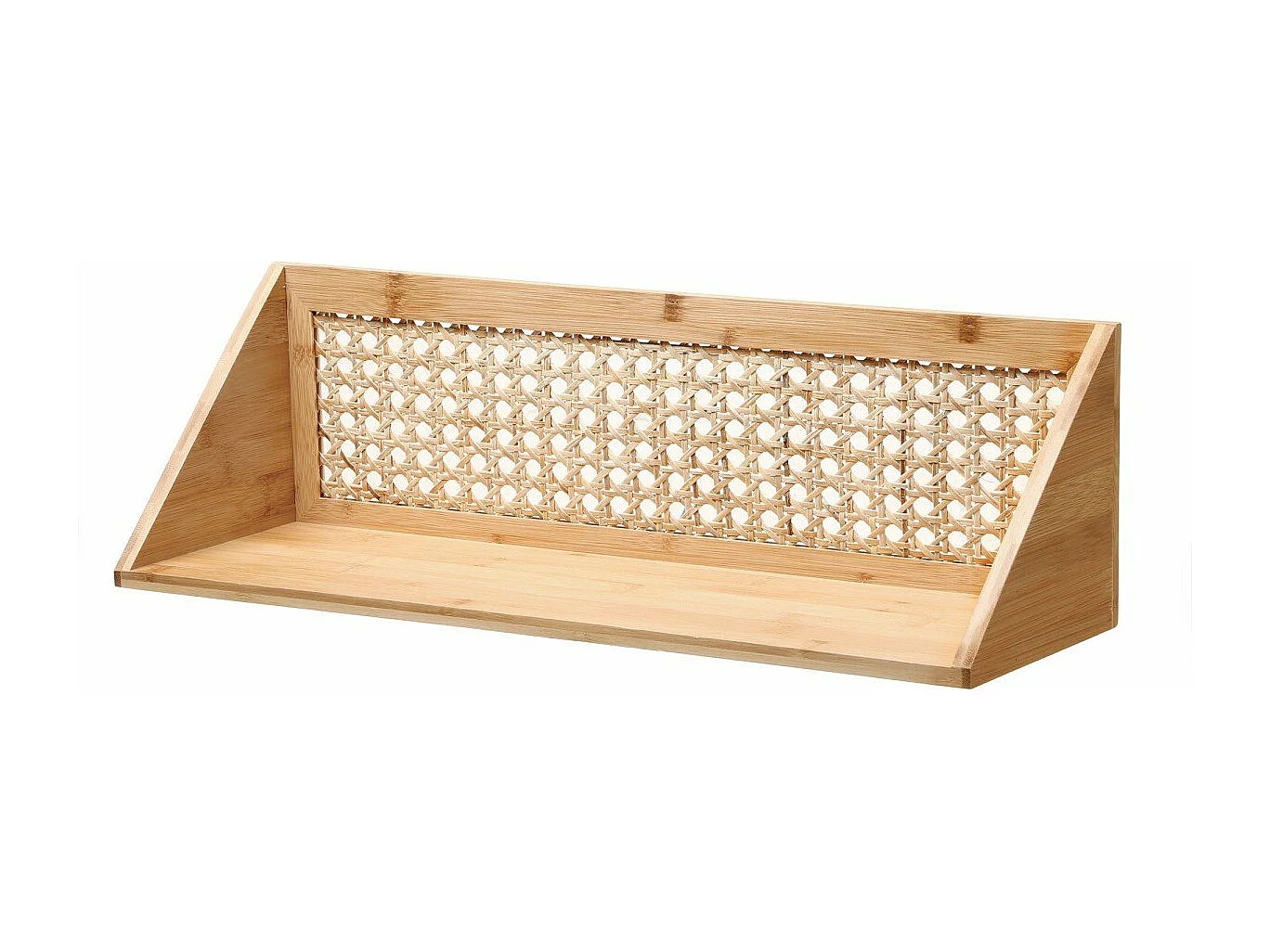 Wandregal aus Bambus und natürlichem Rattan - 50 cm