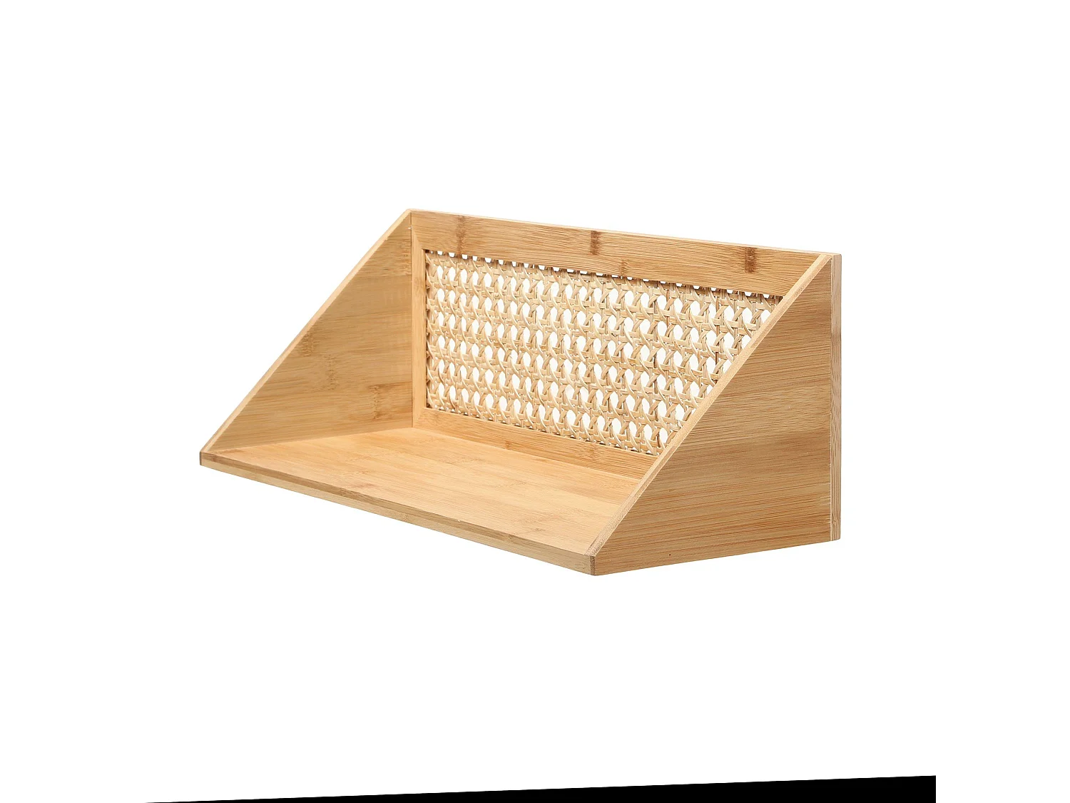 Wandregal aus Bambus und natürlichem Rattan - 50 cm