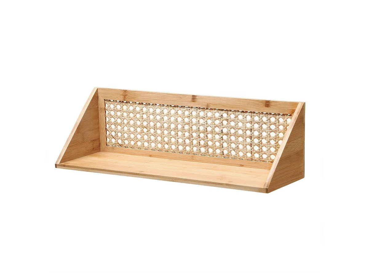 Etagère murale en bambou et rotin naturel - L50 cm