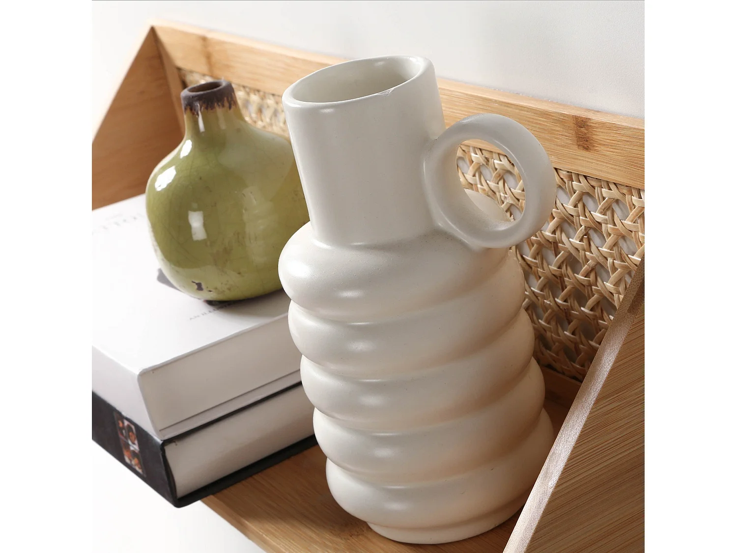 Etagère murale en bambou et rotin naturel - L50 cm