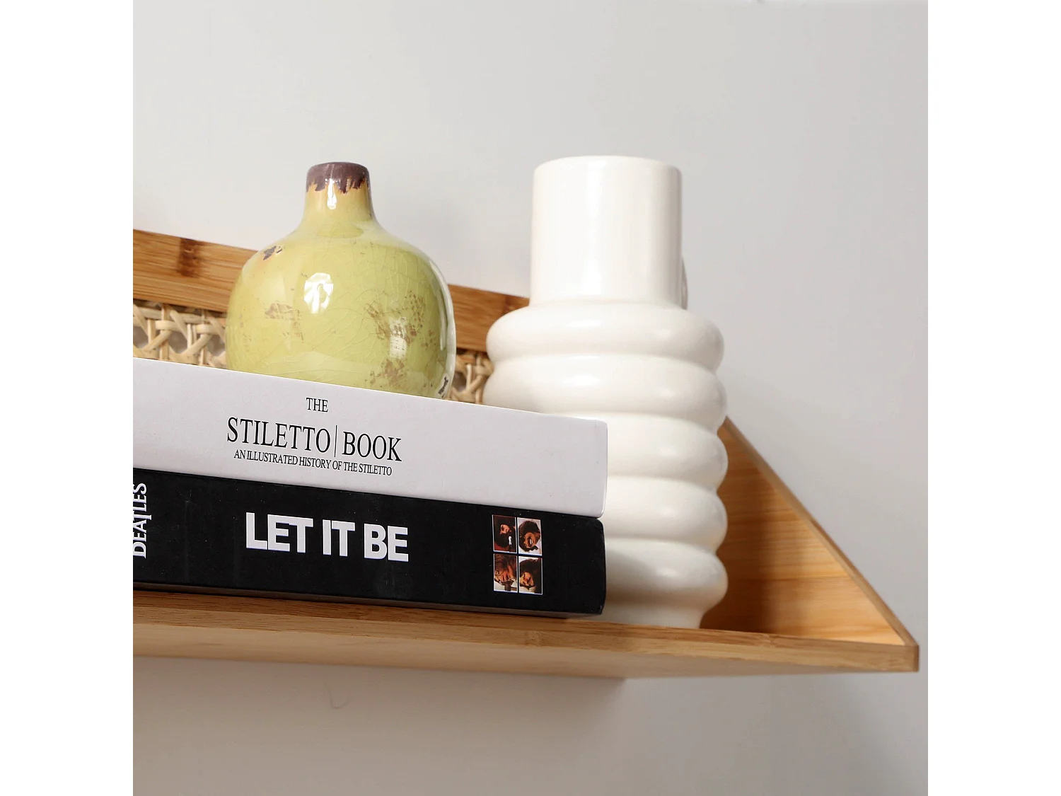 Etagère murale en bambou et rotin naturel - L50 cm