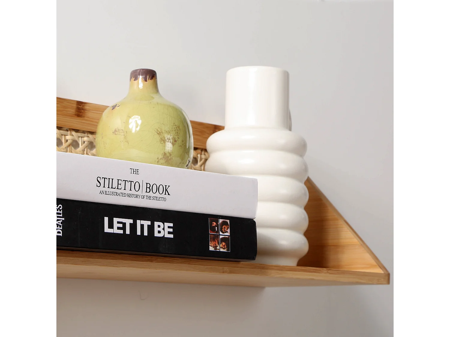 Etagère murale en bambou et rotin naturel - L50 cm