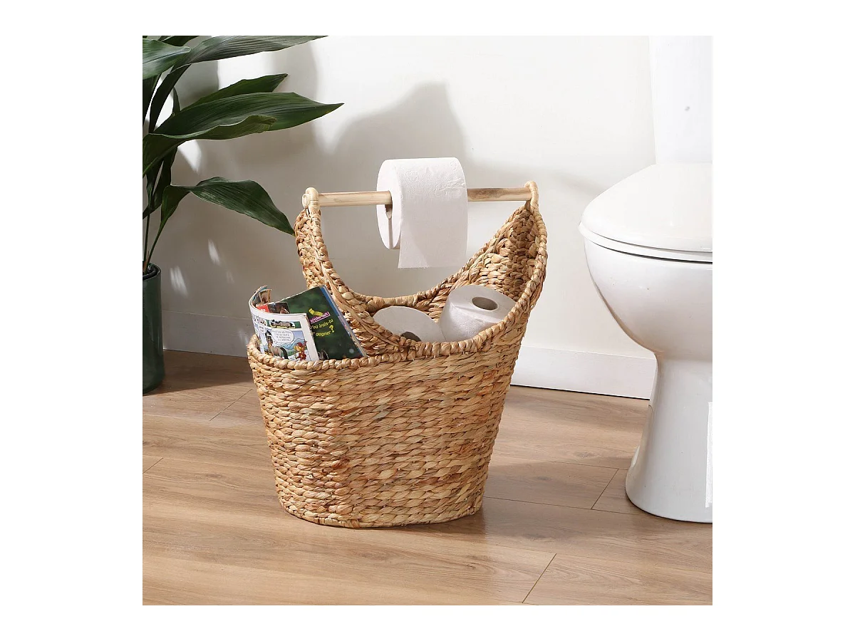 Aufbewahrungskorb für Toilettenpapier aus Wasserhyazinthe - Höhe 42 cm