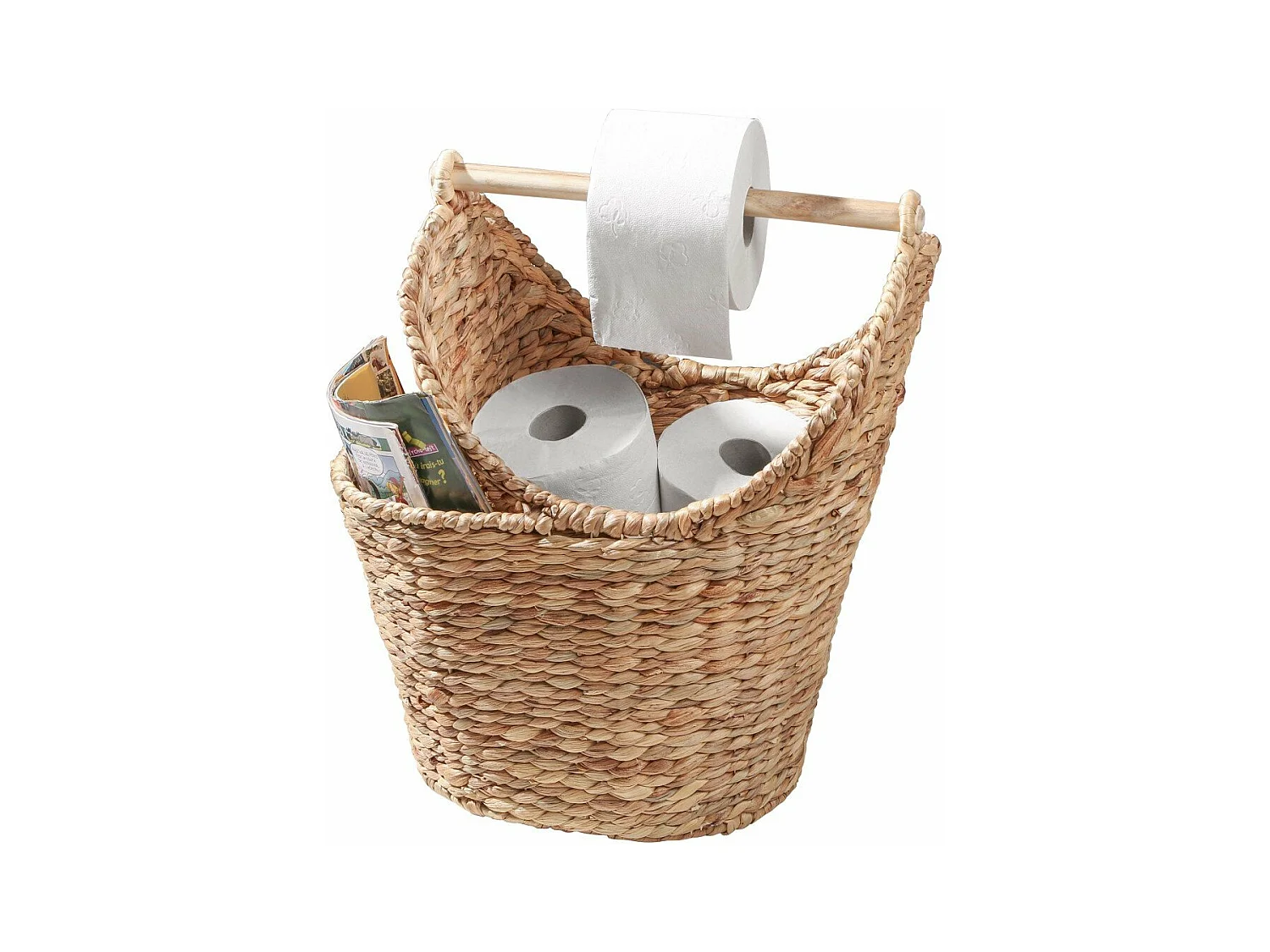 Aufbewahrungskorb für Toilettenpapier aus Wasserhyazinthe - Höhe 42 cm