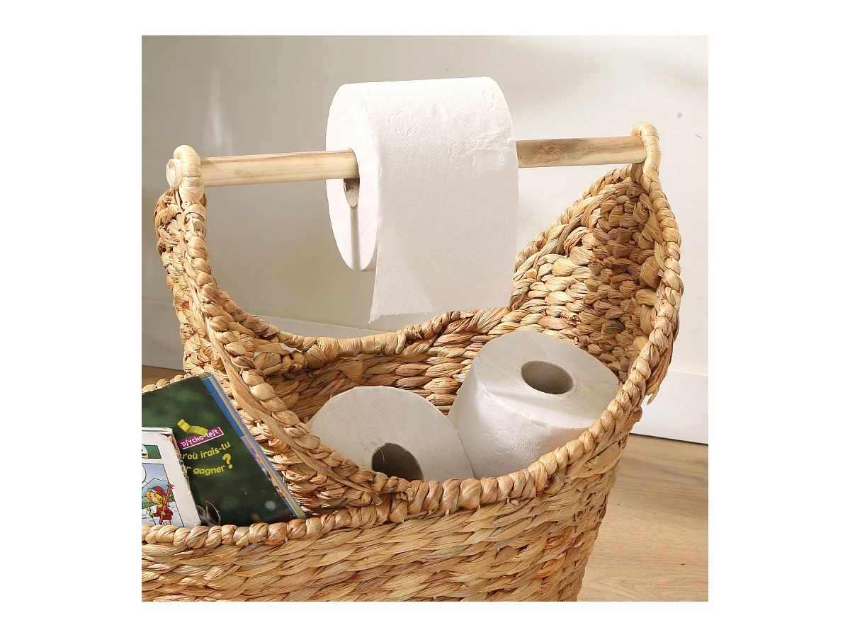 Aufbewahrungskorb für Toilettenpapier aus Wasserhyazinthe - Höhe 42 cm