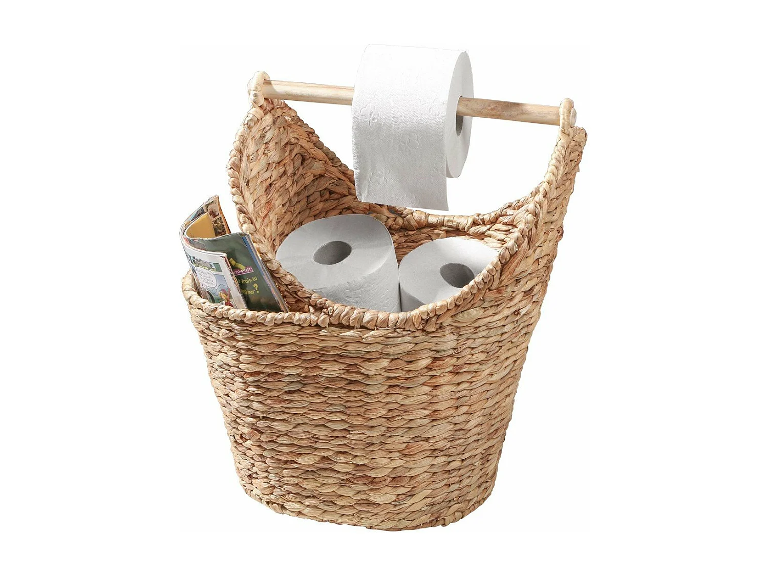 Panier de rangement pour papier toilette en jacinthe d'eau - H42 cm