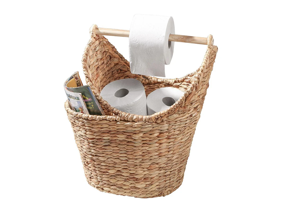 Panier de rangement pour papier toilette en jacinthe d'eau - H42 cm