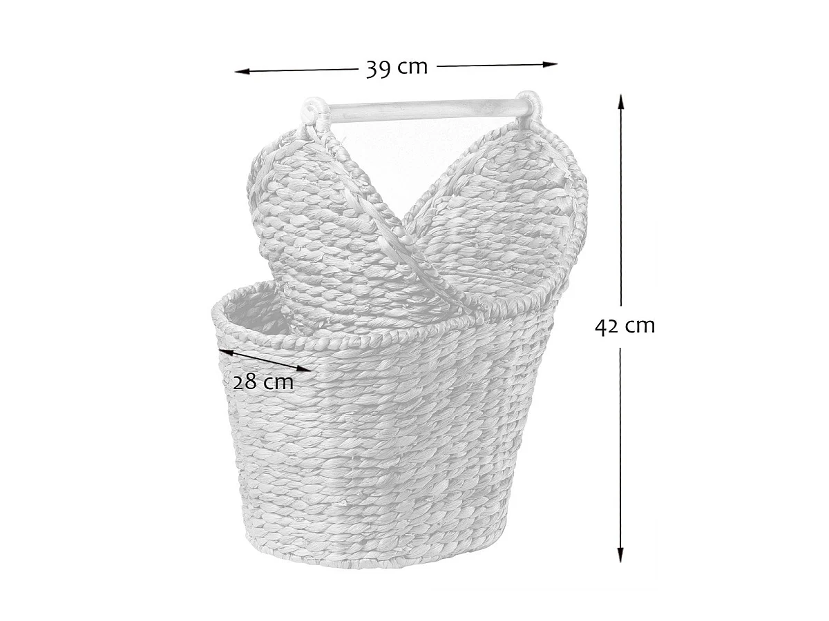 Panier de rangement pour papier toilette en jacinthe d'eau - H42 cm
