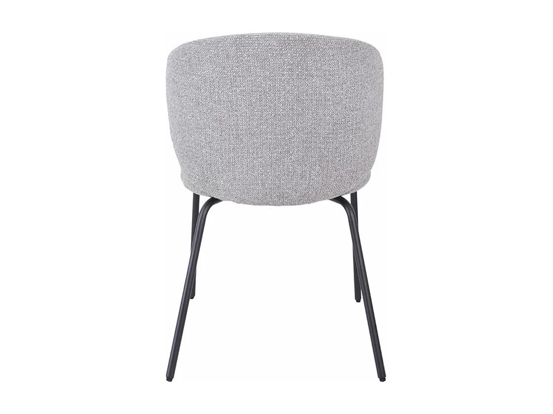 Lot 2 chaises en tissu chenille gris clair et pieds métal – LISETTE