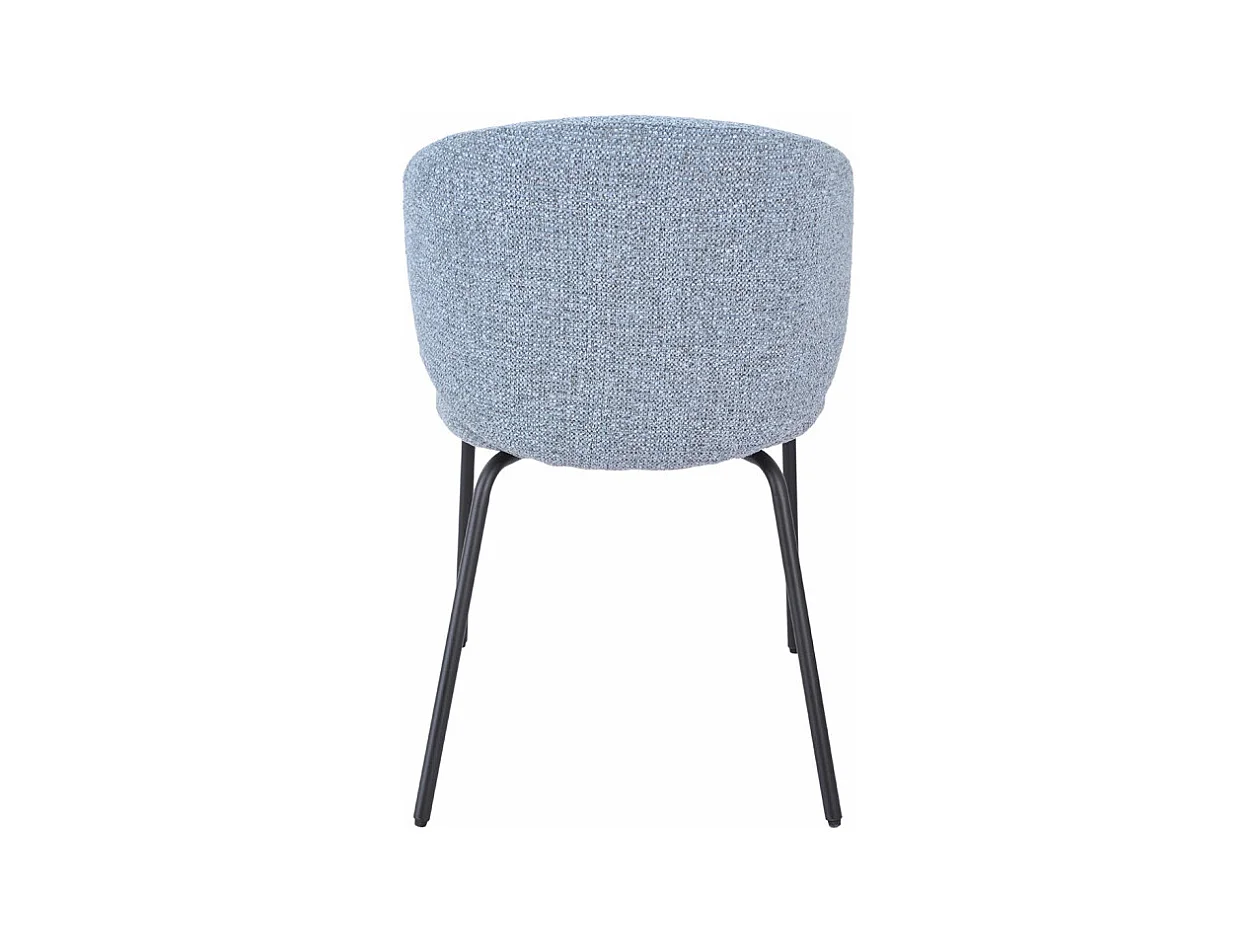 Lot 2 chaises en tissu chenille bleu clair et pieds métal – LISETTE