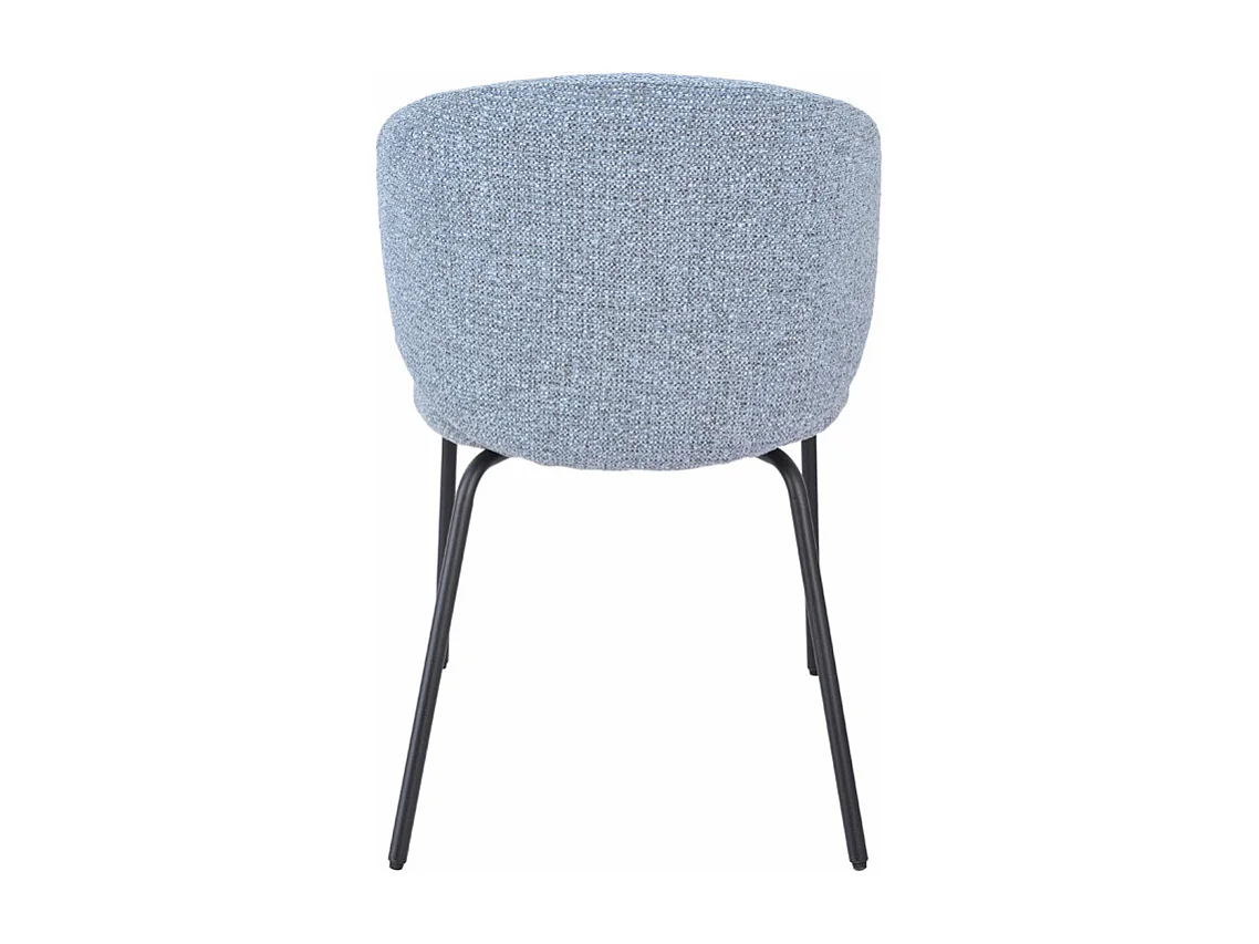 Lot 2 chaises en tissu chenille bleu clair et pieds métal – LISETTE