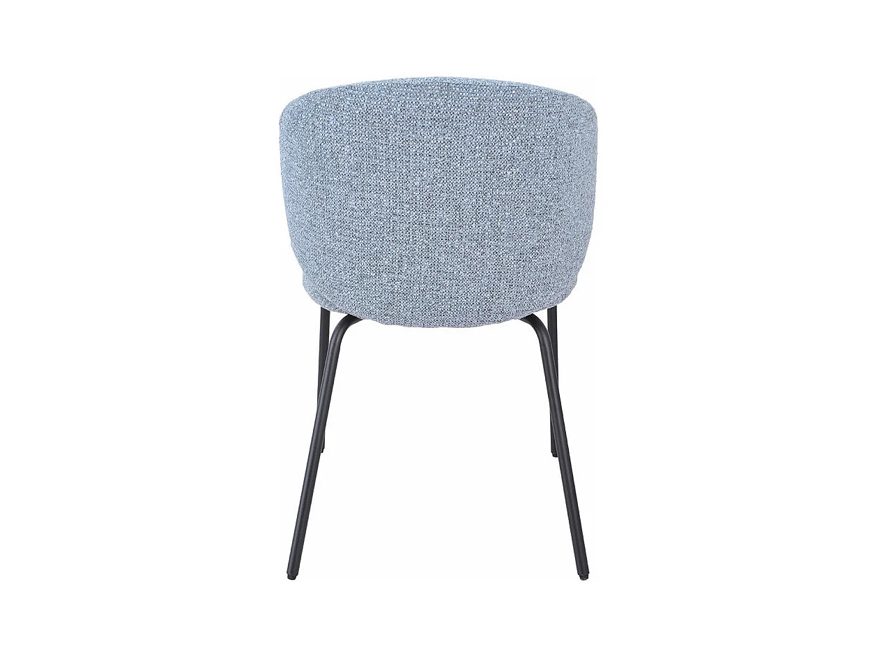 Lot 2 chaises en tissu chenille bleu clair et pieds métal – LISETTE