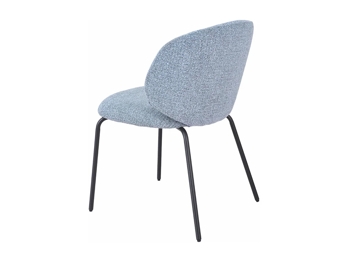 Lot 2 chaises en tissu chenille bleu clair et pieds métal – LISETTE