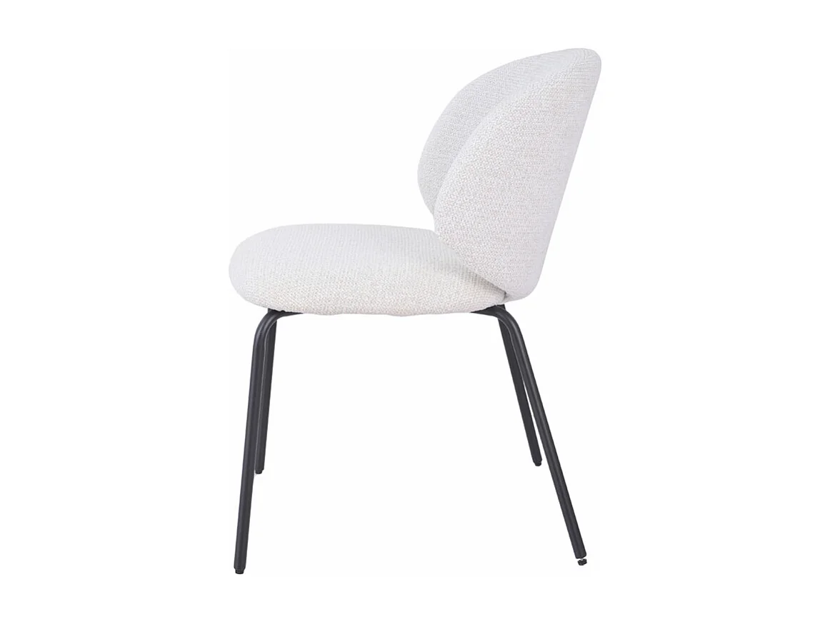 Lot 2 chaises en tissu chenille écru et pieds métal – LISETTE