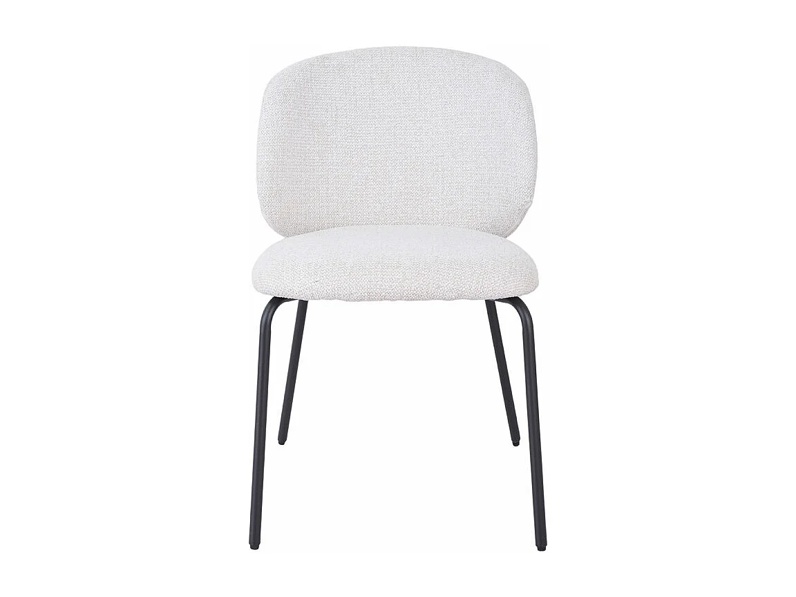 Lot 2 chaises en tissu chenille écru et pieds métal – LISETTE