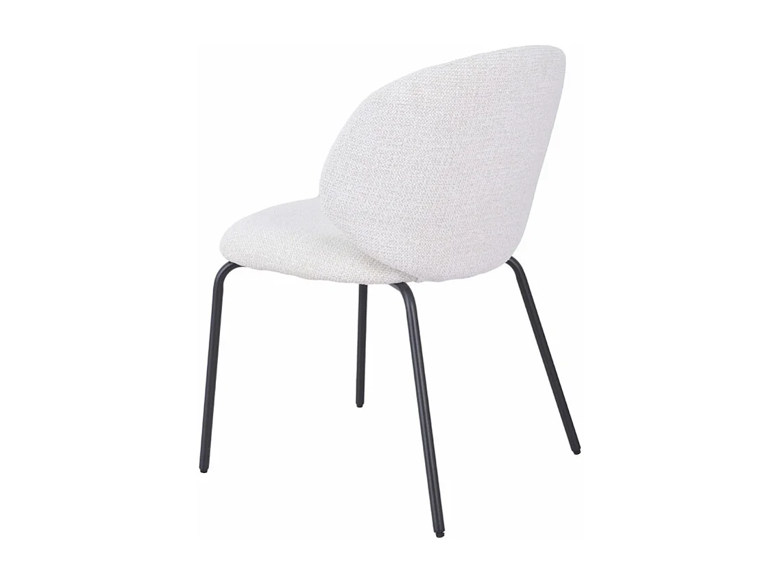 Lot 2 chaises en tissu chenille écru et pieds métal – LISETTE