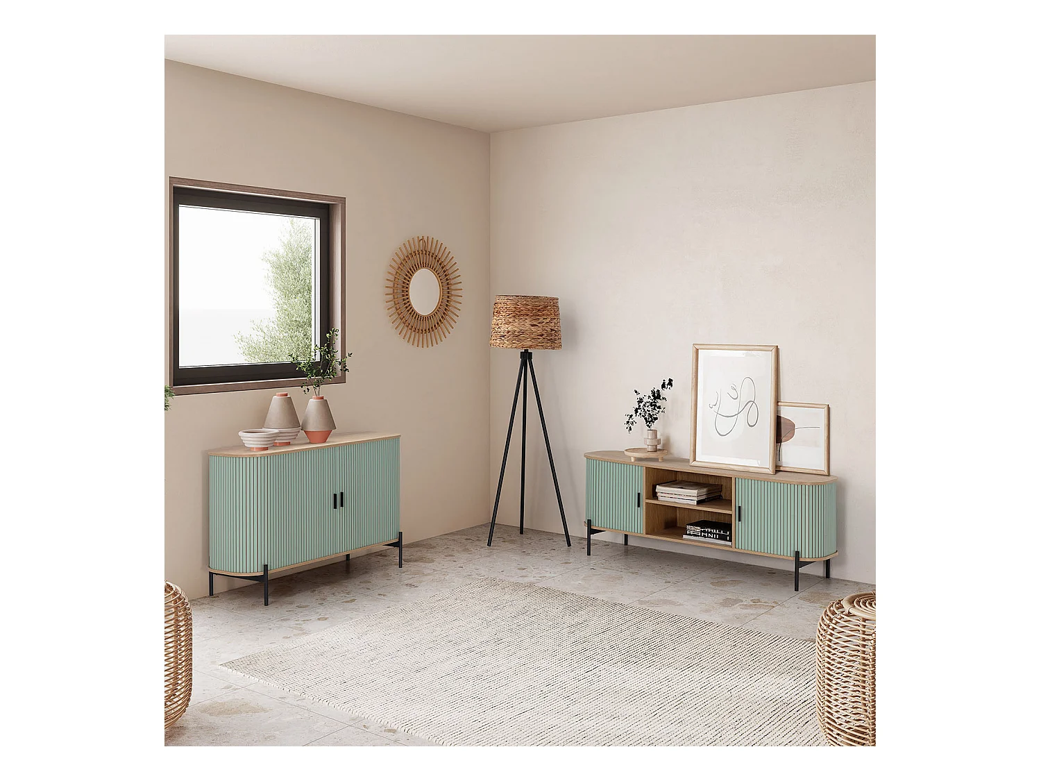 Buffet Mónaco 2 portes couleur Bleu