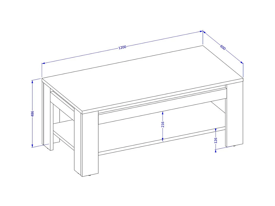 Pack Salon Loft MEUNIER – Meuble TV, buffet & table basse en Chêne Samdal & Noir Mat