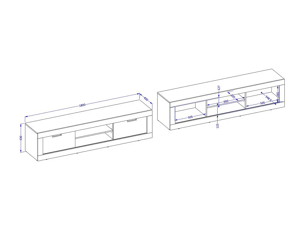Pack Salón Loft MEUNIER – Mueble para TV, buffet y mesa baja en Roble Samdal & Negro Mate
