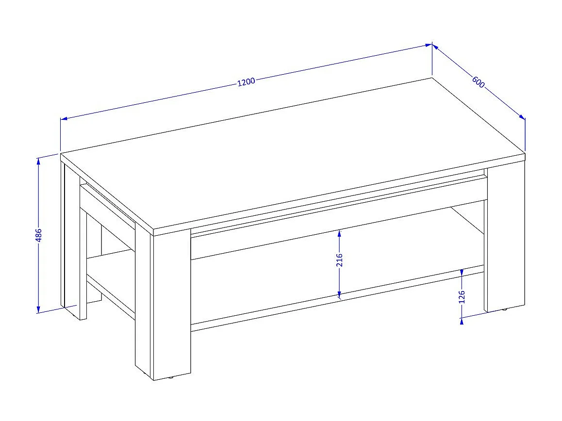 Pack Salón Loft MEUNIER – Mueble para TV, buffet y mesa baja en Roble Samdal & Negro Mate