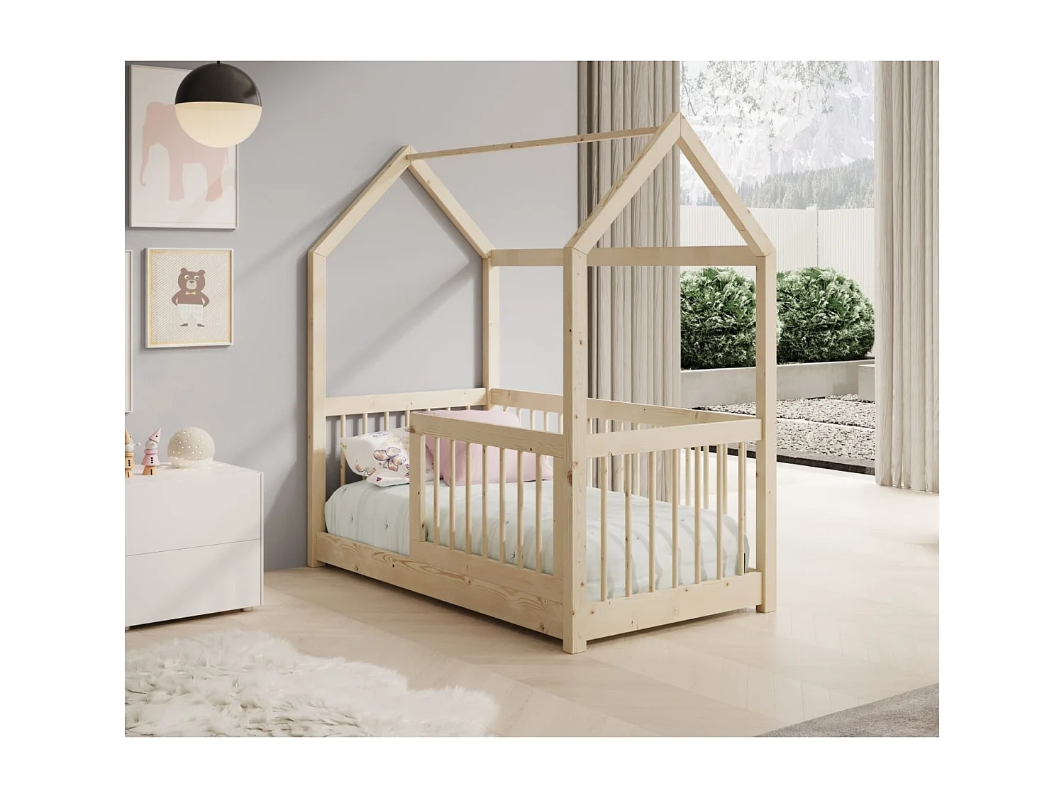 Bett Gracia (70x140)/Matratze inklusive/Weiss