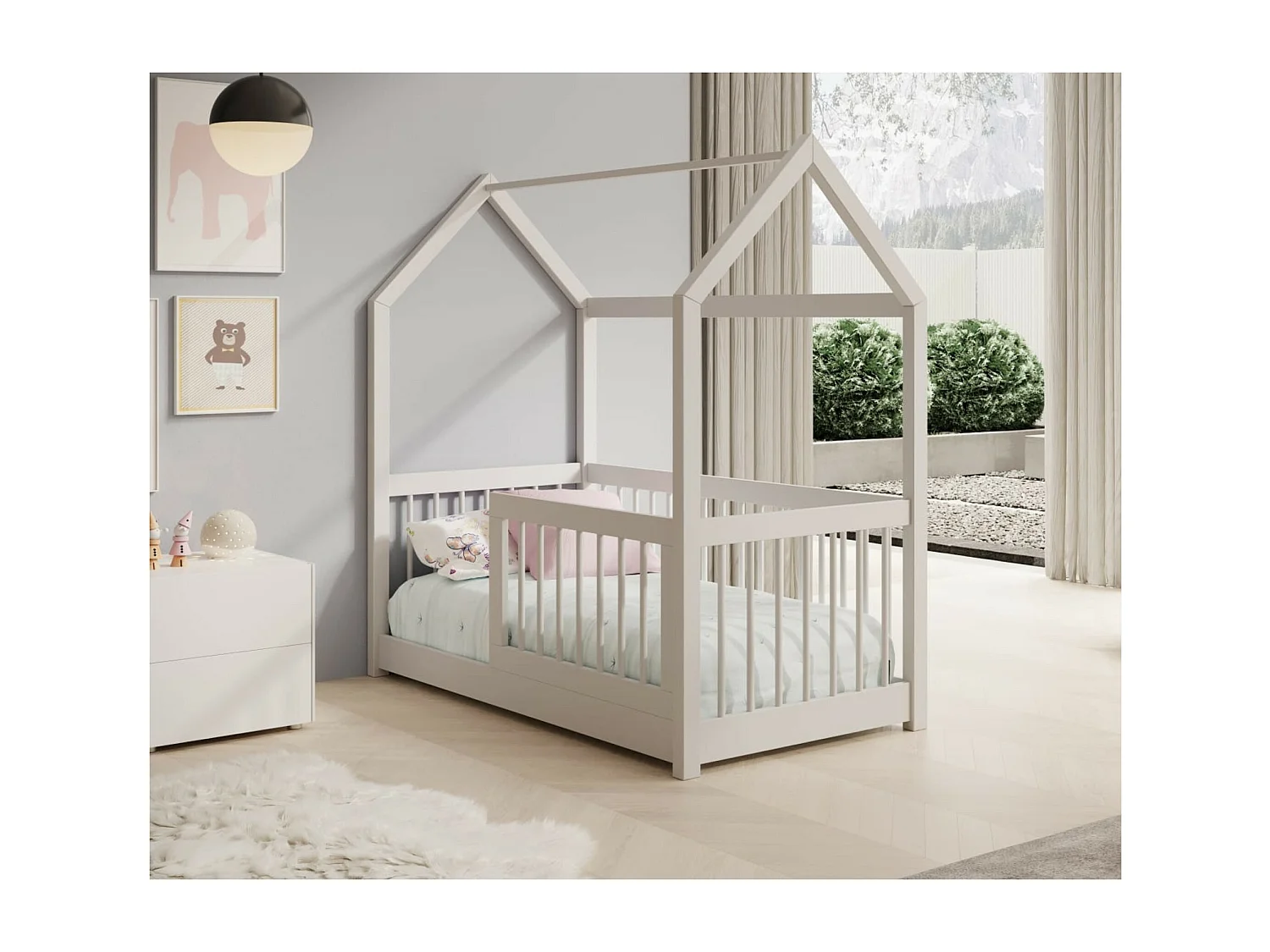 Lit Gracia (70x140) /matelas inclus/blanc