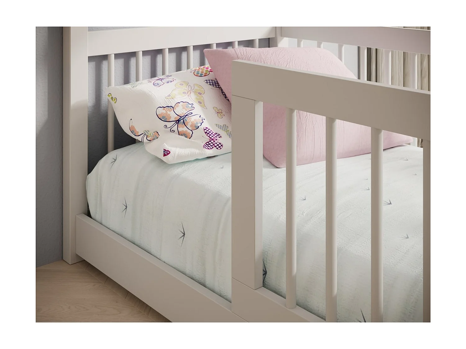 Bett Gracia (70x140)/Matratze inklusive/Weiss