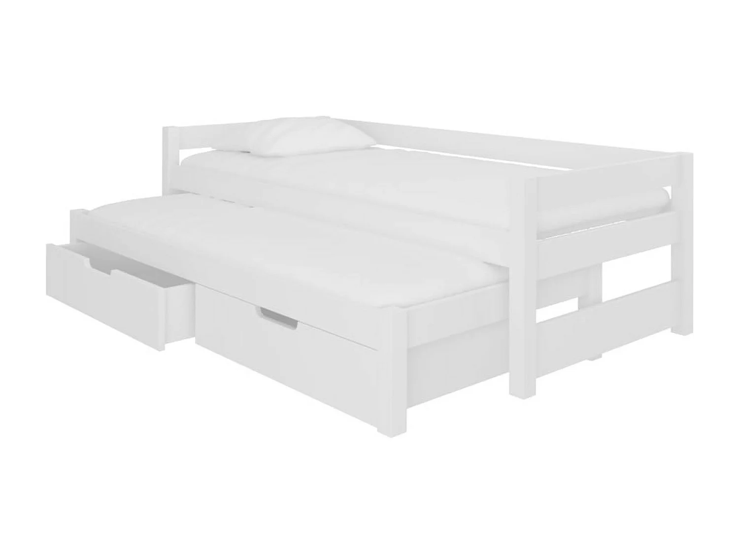 Bett Grava (90x200) /Matratze inklusive/Weiß