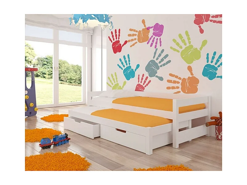 Bett Grava (90x200) /Matratze inklusive/Weiß