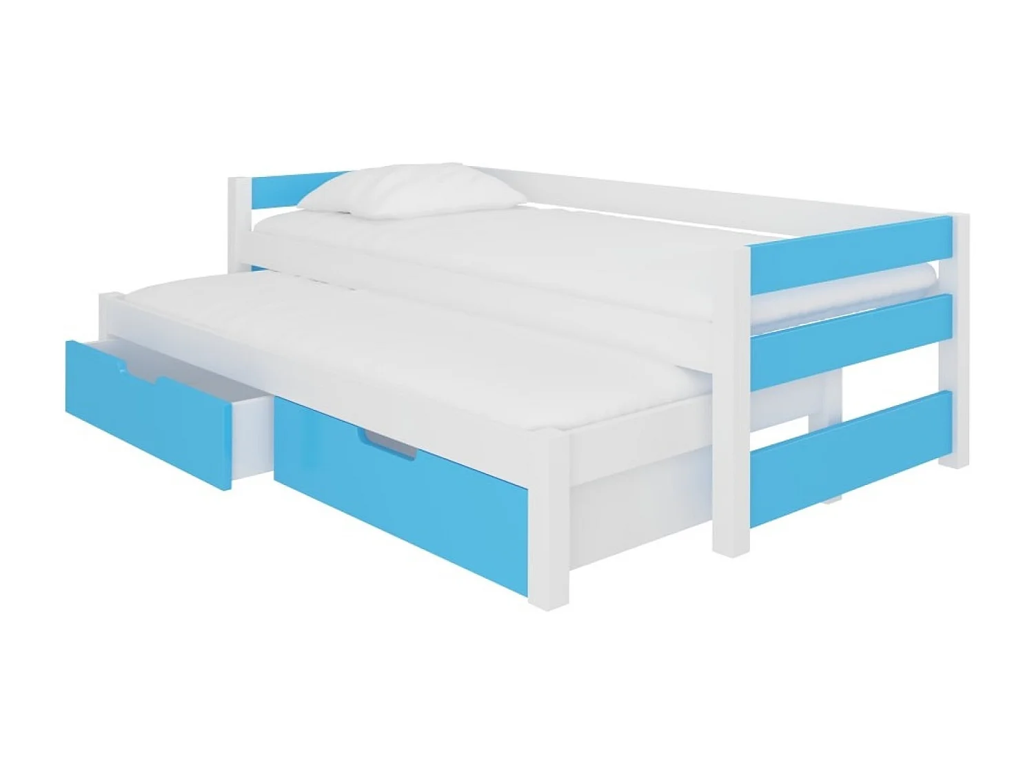 Bett Grava (90x200) /Matratze inklusive/Blau