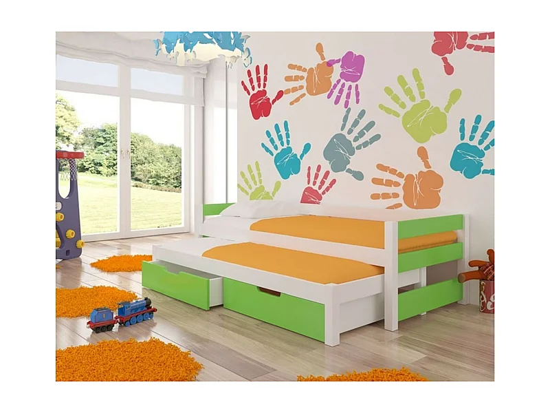 Bett Grava (90x200) /Matratze inklusive/Grün