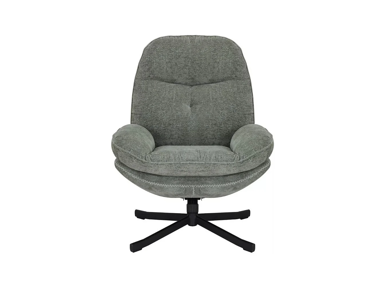 Fauteuil pivotant à 360° moelleux en tissu sans accoudoirs couleur olive ZALKA