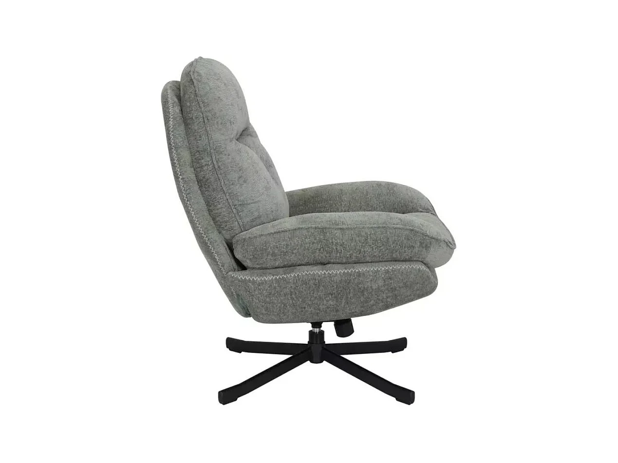 Fauteuil pivotant à 360° moelleux en tissu sans accoudoirs couleur olive ZALKA