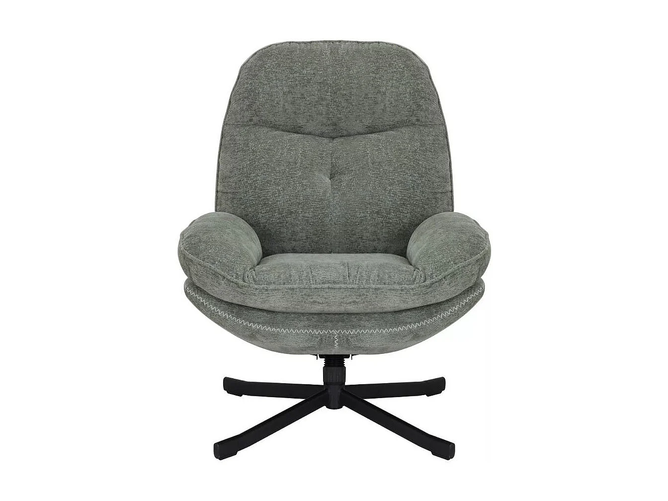 Fauteuil pivotant à 360° moelleux en tissu sans accoudoirs couleur olive ZALKA